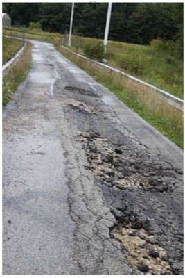 road with potholes