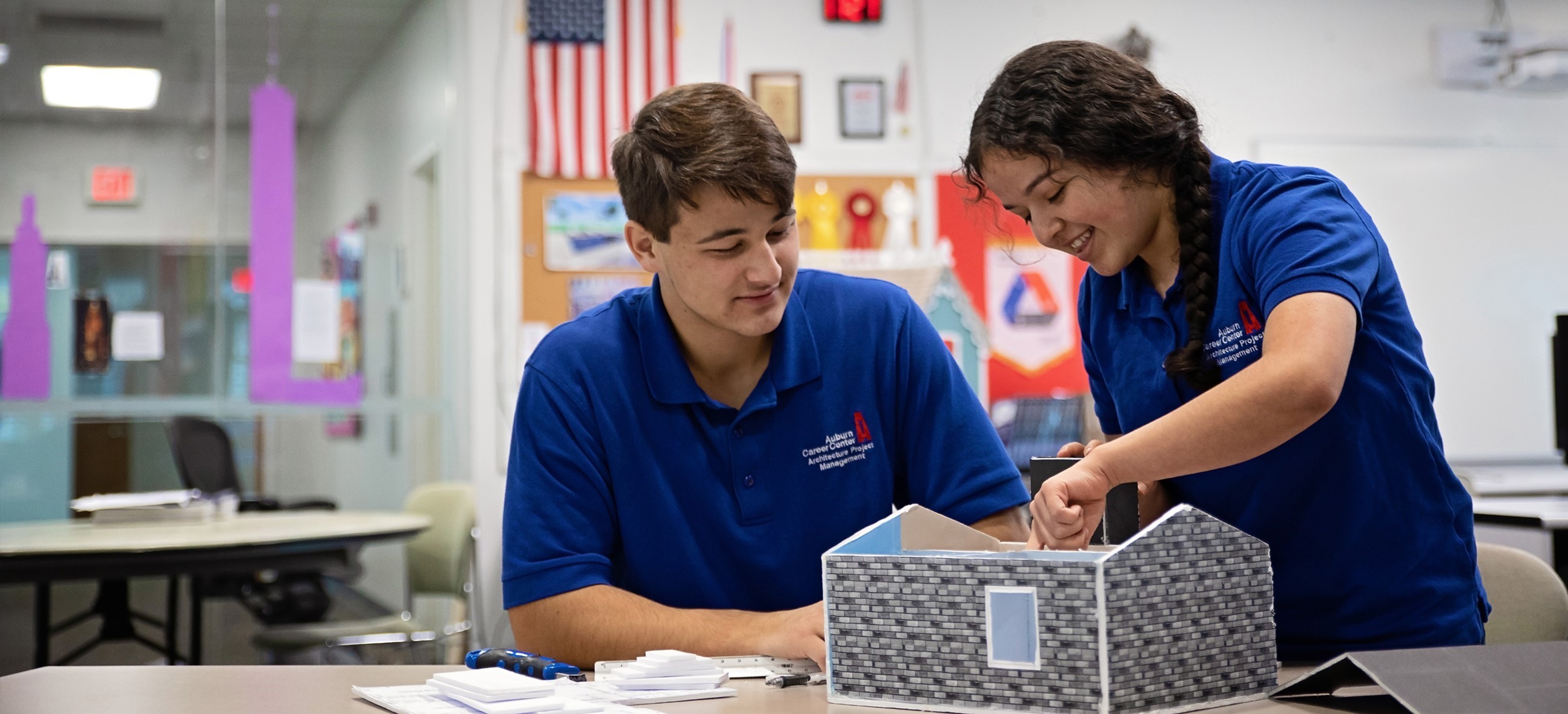 two students working on a project