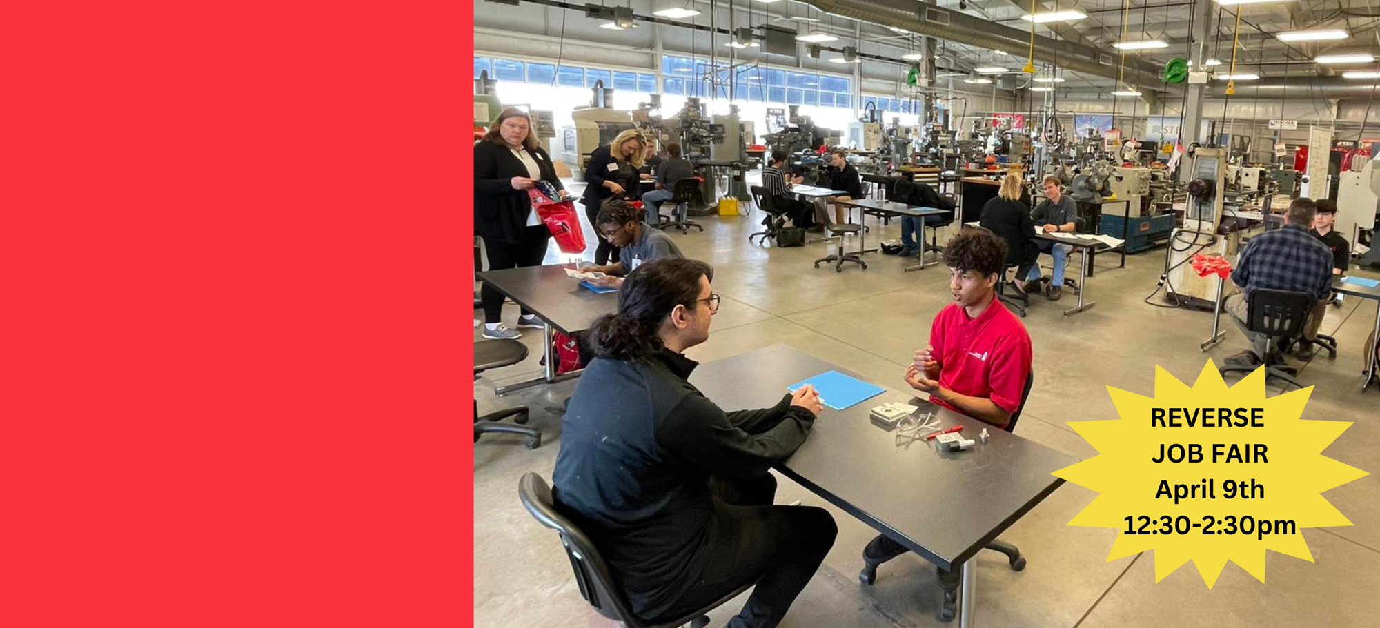 Students interviewing with business professionals